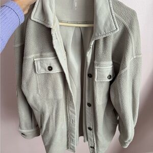 Free People Cream Teddy Jacket